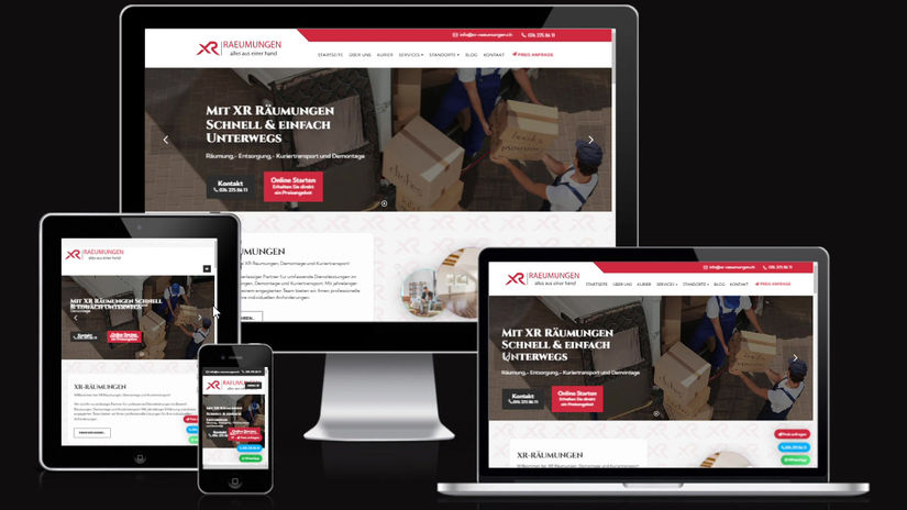 Webseite für Räumung